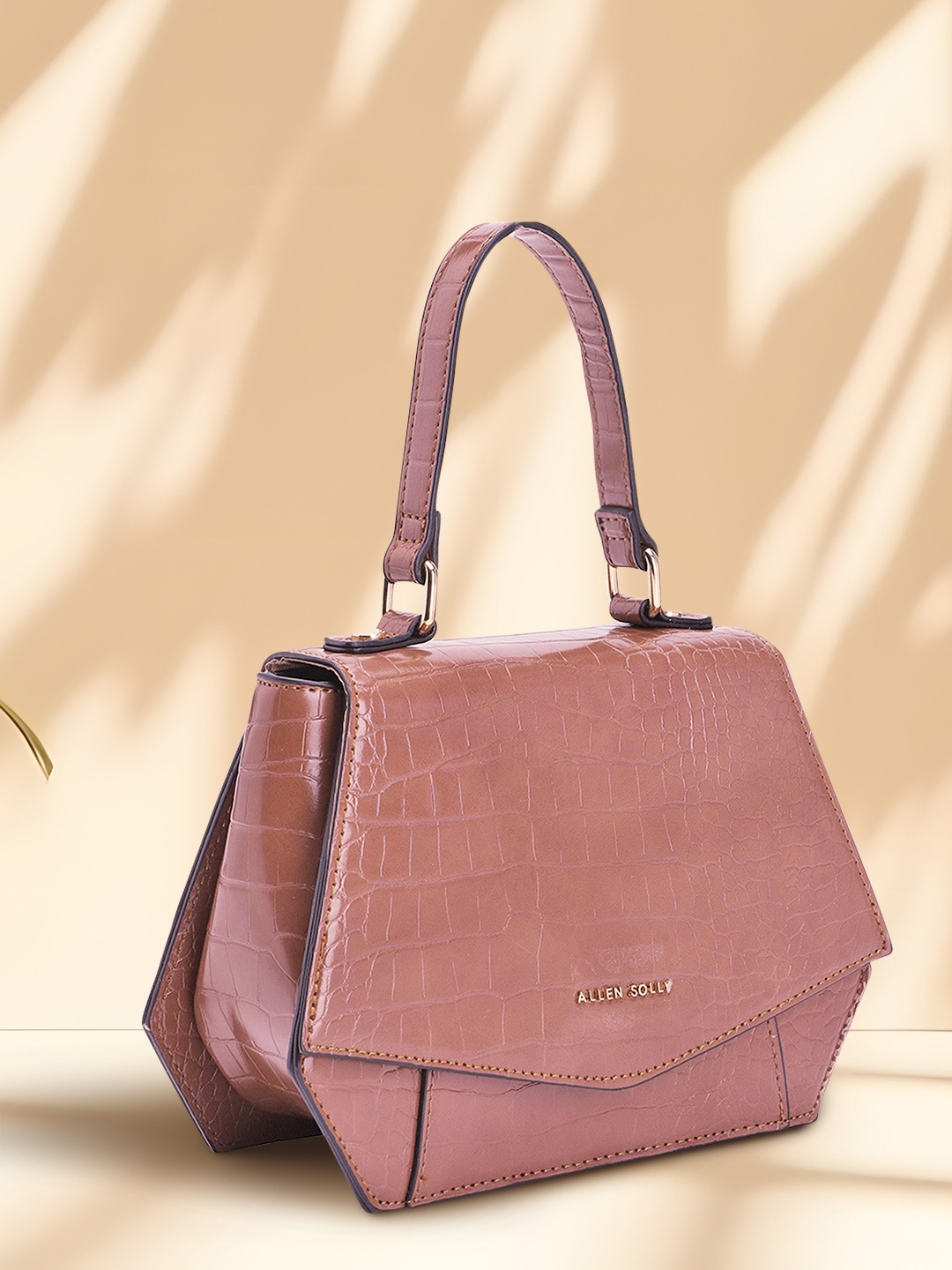 

Allen Solly Croc Textured Satchel, Burgundy