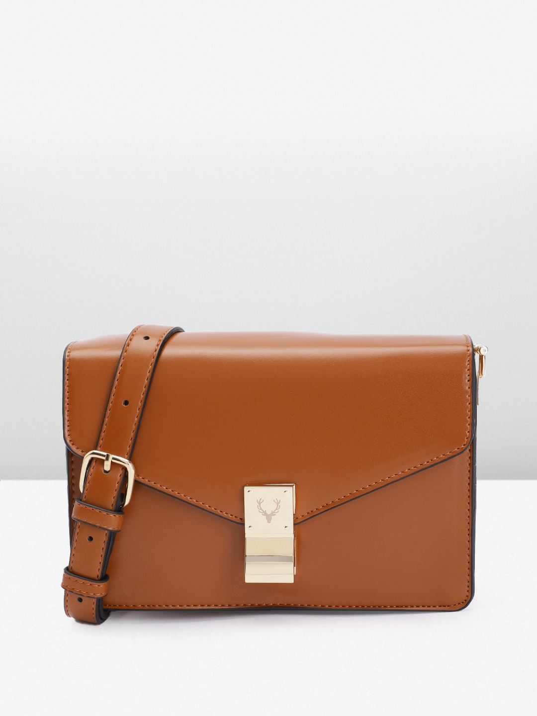 

Allen Solly Structured Sling Bag, Tan