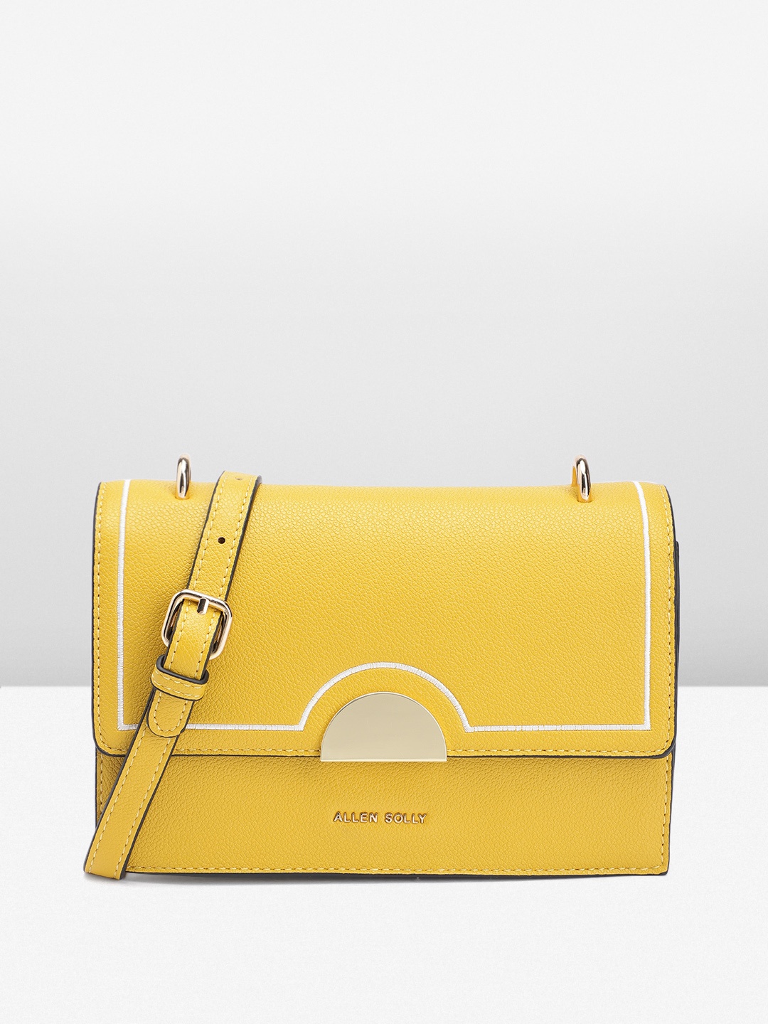 

Allen Solly Structured Sling Bag, Mustard
