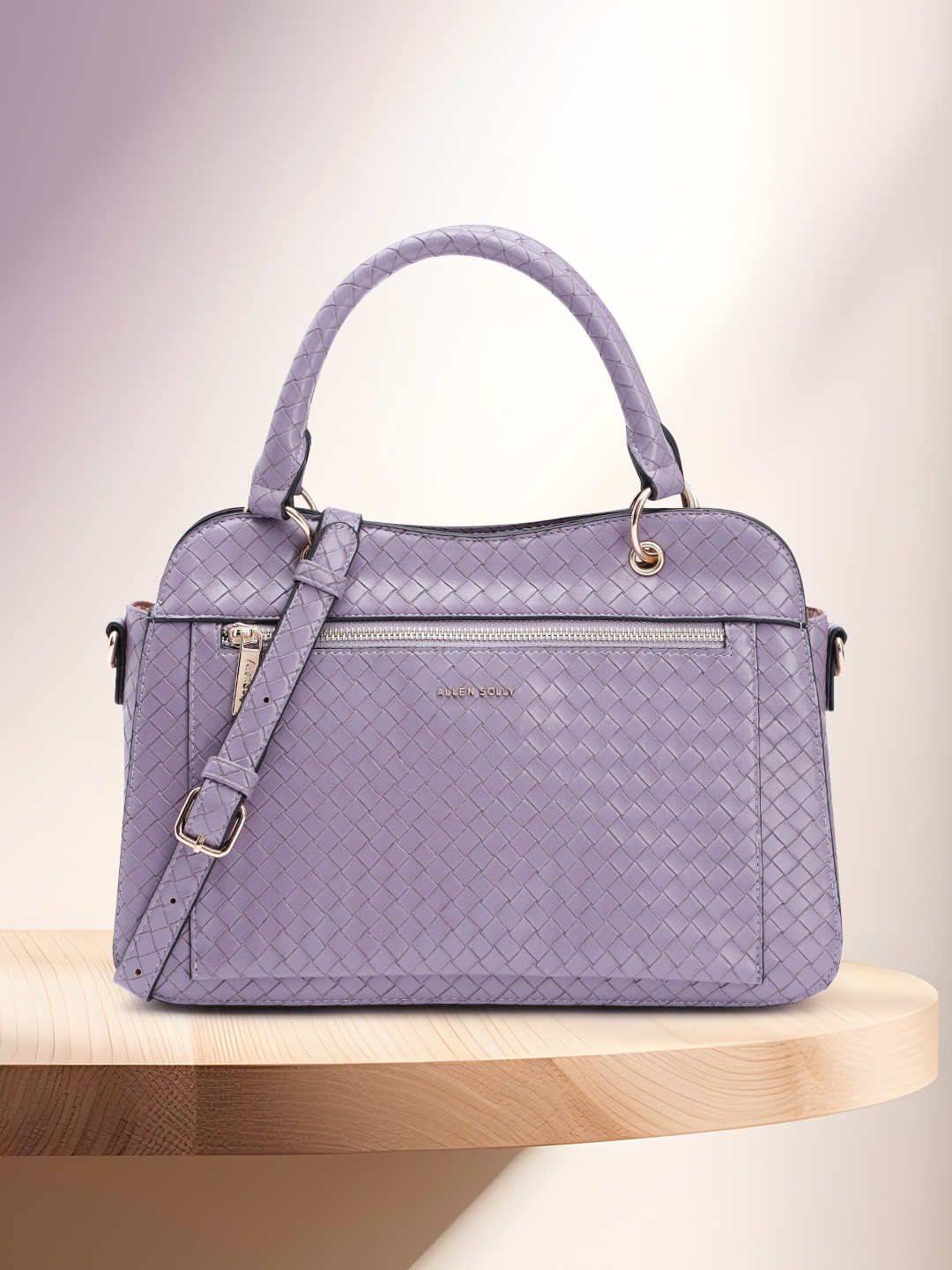 

Allen Solly Woven Textured Handheld Bag, Purple