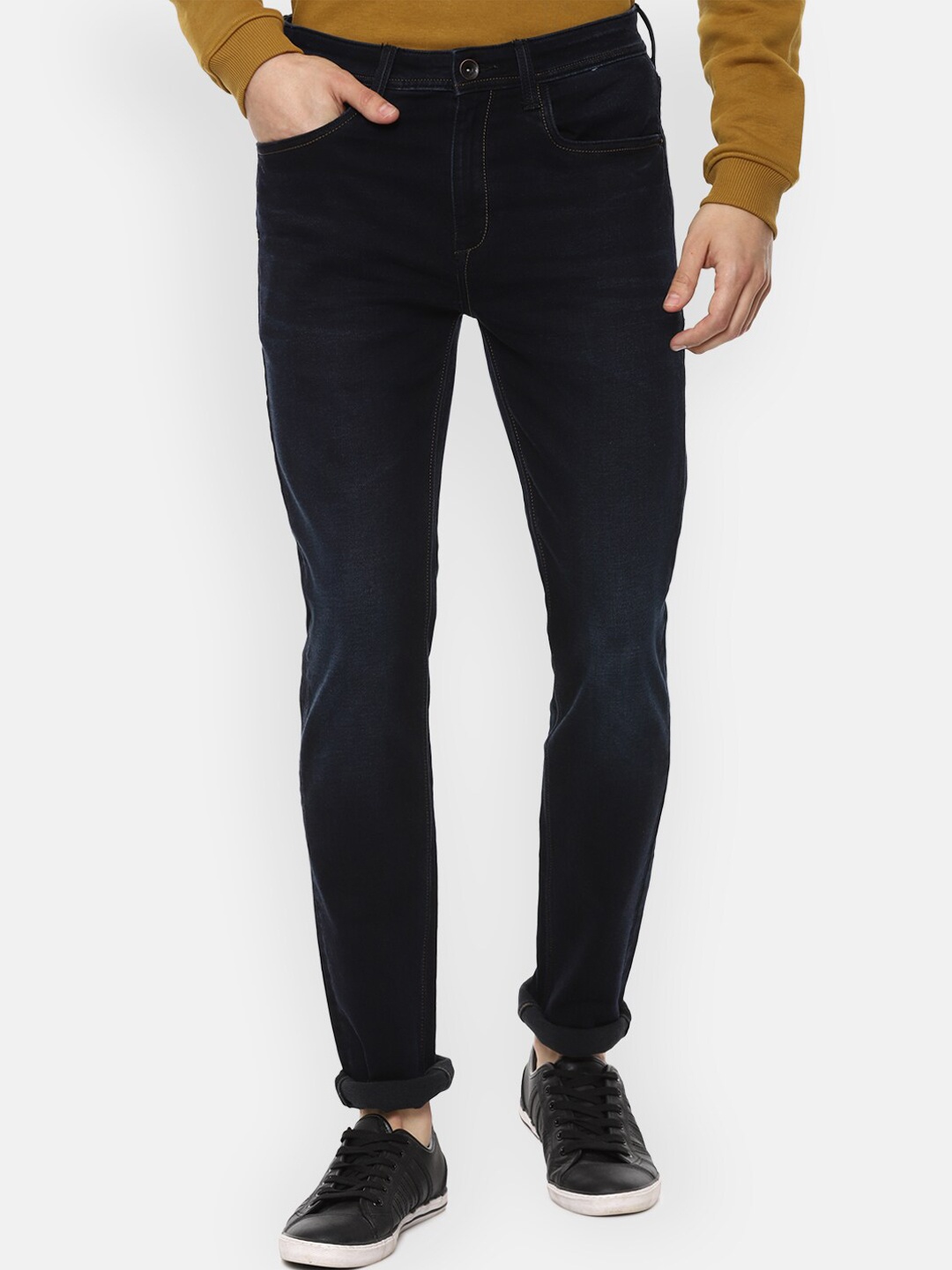

Louis Philippe Jeans Men Navy Blue Slim Fit Light Fade Jeans