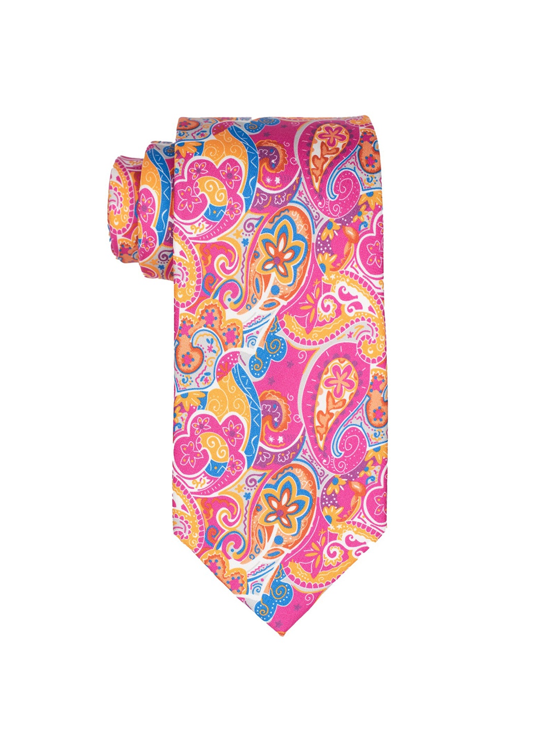 

The Tie Hub Men Paisley Italian Silk Necktie, Pink