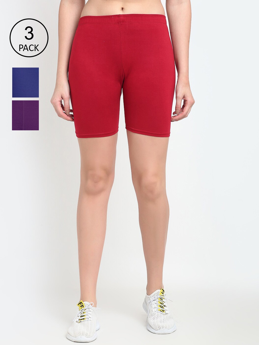 

GRACIT Women Pack of 3 Blue Cycling Sports Shorts