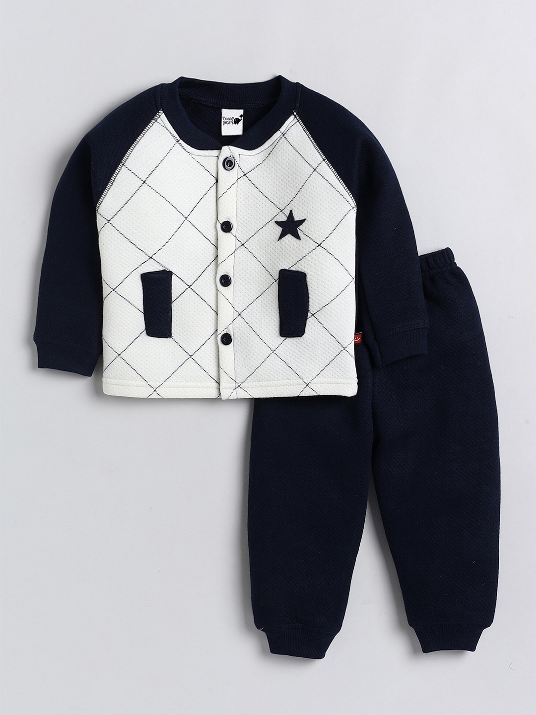 

Toonyport Kids Navy Blue & White Top with Trousers