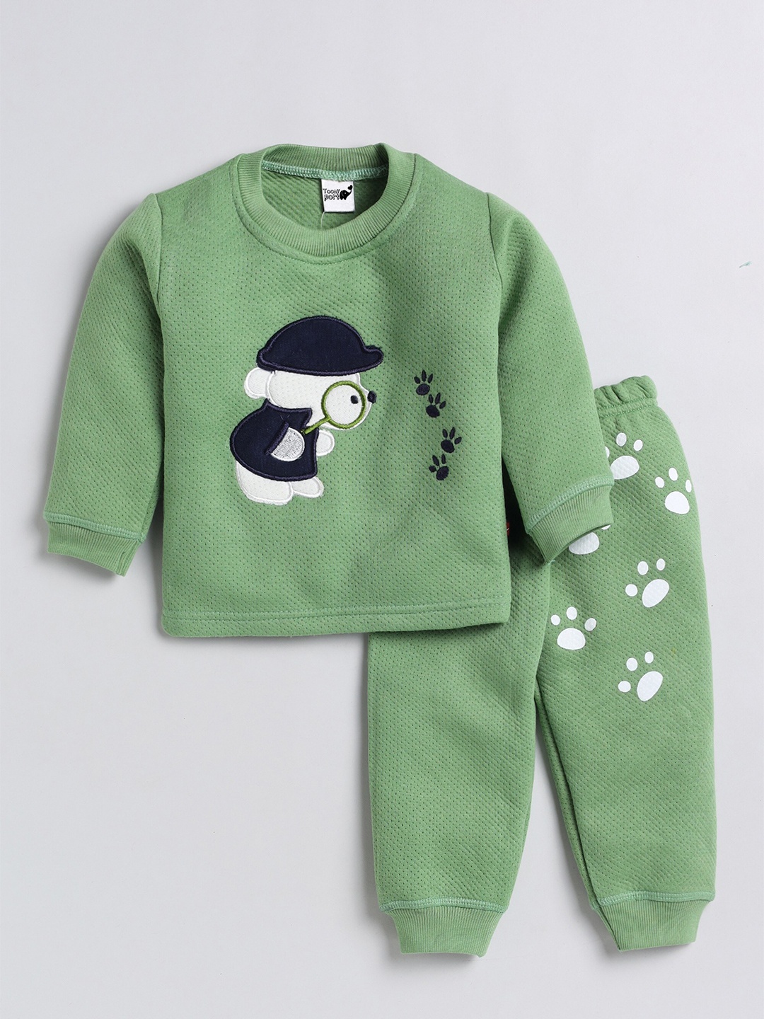 

Toonyport Unisex Kids Green & Blue Printed Top with Trousers