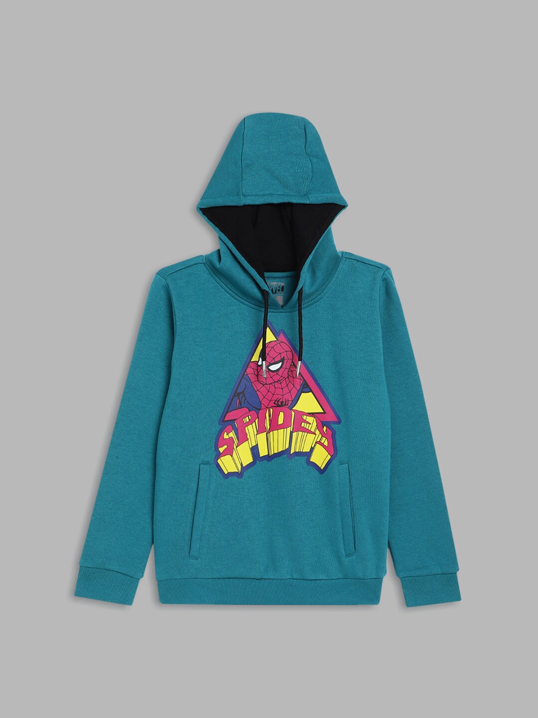 

Blue Giraffe Boys Teal Green Printed Hooded Sweatshirt