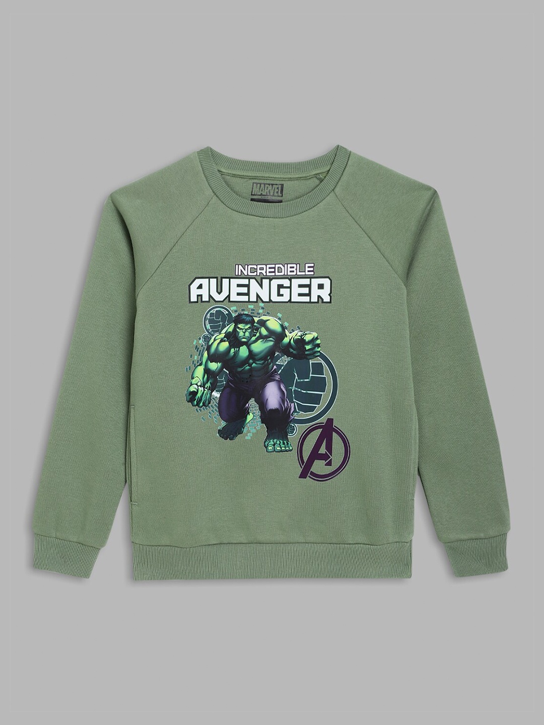 

Blue Giraffe Boys Green Hulk Printed Sweatshirt