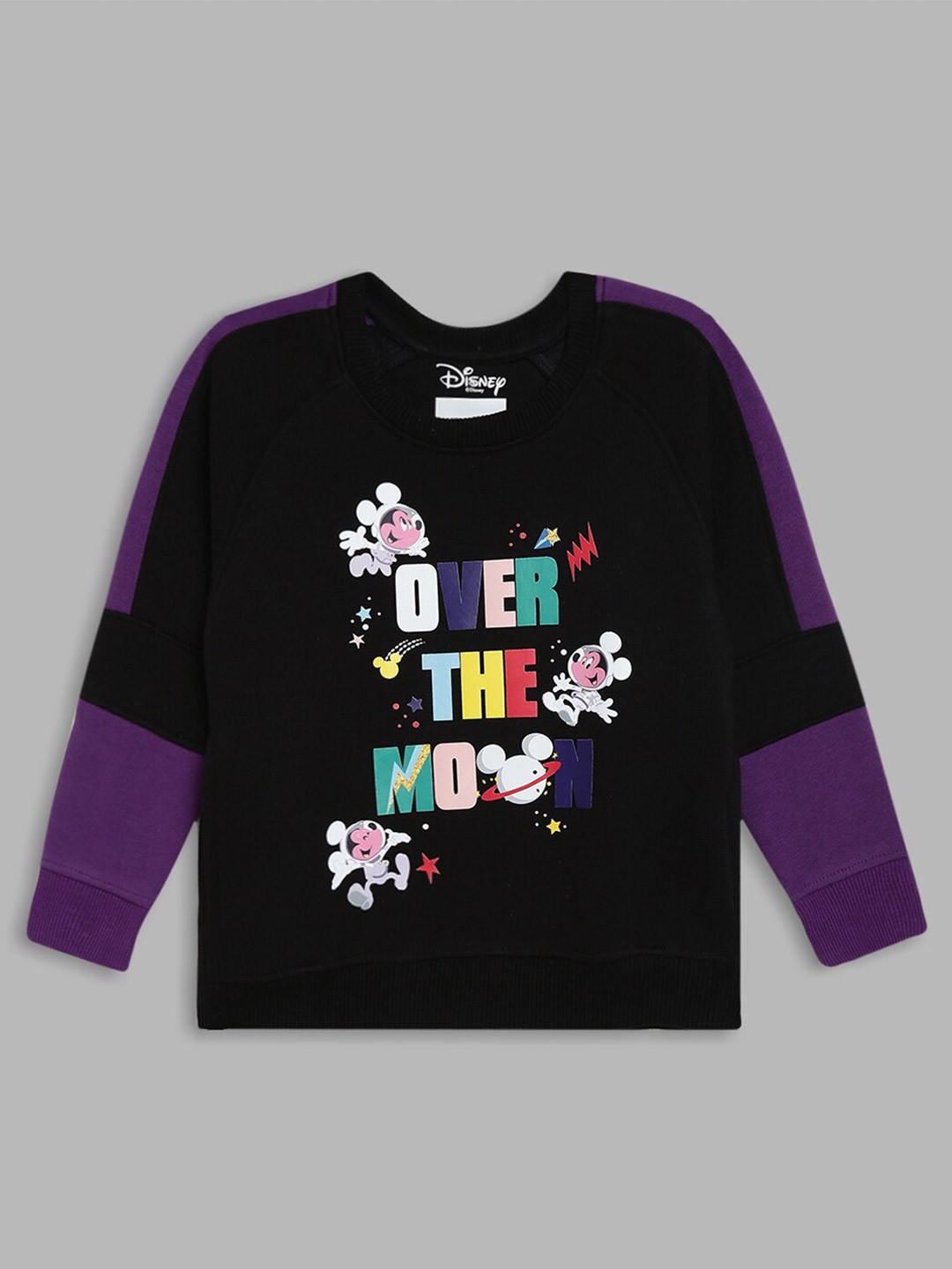 

Blue Giraffe Boys Black & Purple Printed Sweatshirt