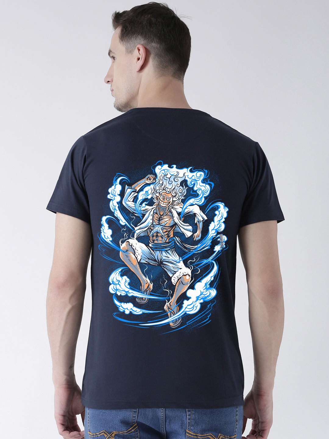 

COMICSENSE Men Anime Printed One Piece Cotton Tshirt, Navy blue