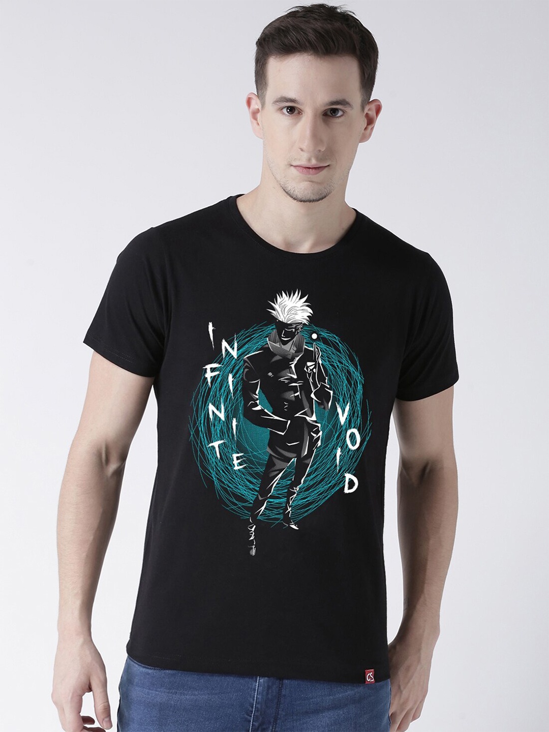 

COMICSENSE Jujutsu Kaisen Anime Infinite Void Printed Cotton Tshirt, Black