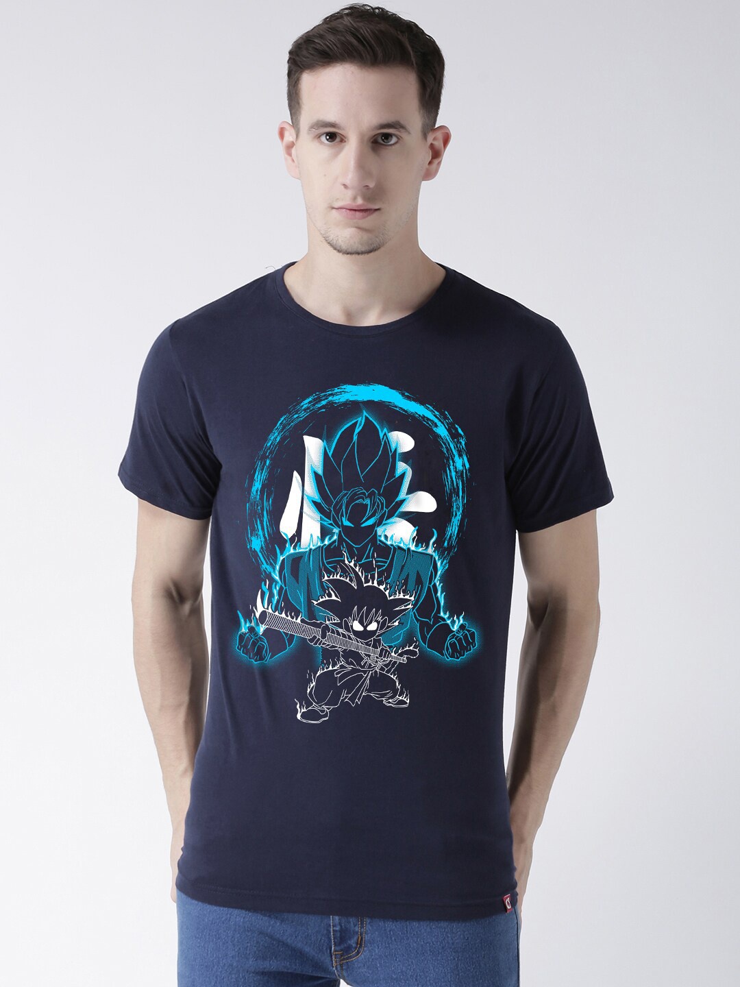 

COMICSENSE Men Navy Blue Printed Cotton Bio Finish T-shirt