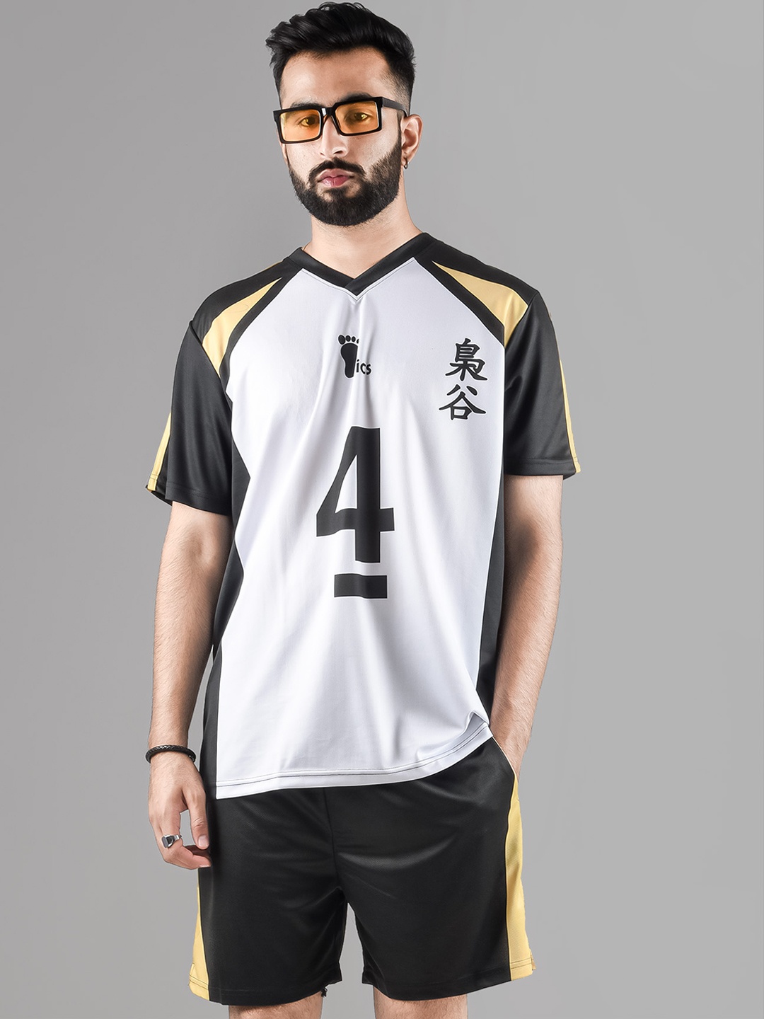 

COMICSENSE Haikyuu Anime Printed Fukurodani 4 Number Jersey, White