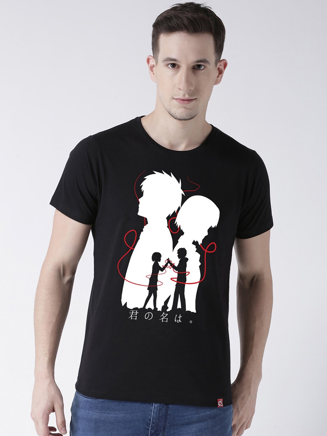 

COMICSENSE Men Anime Printed Your Name Cotton T-shirt, Black