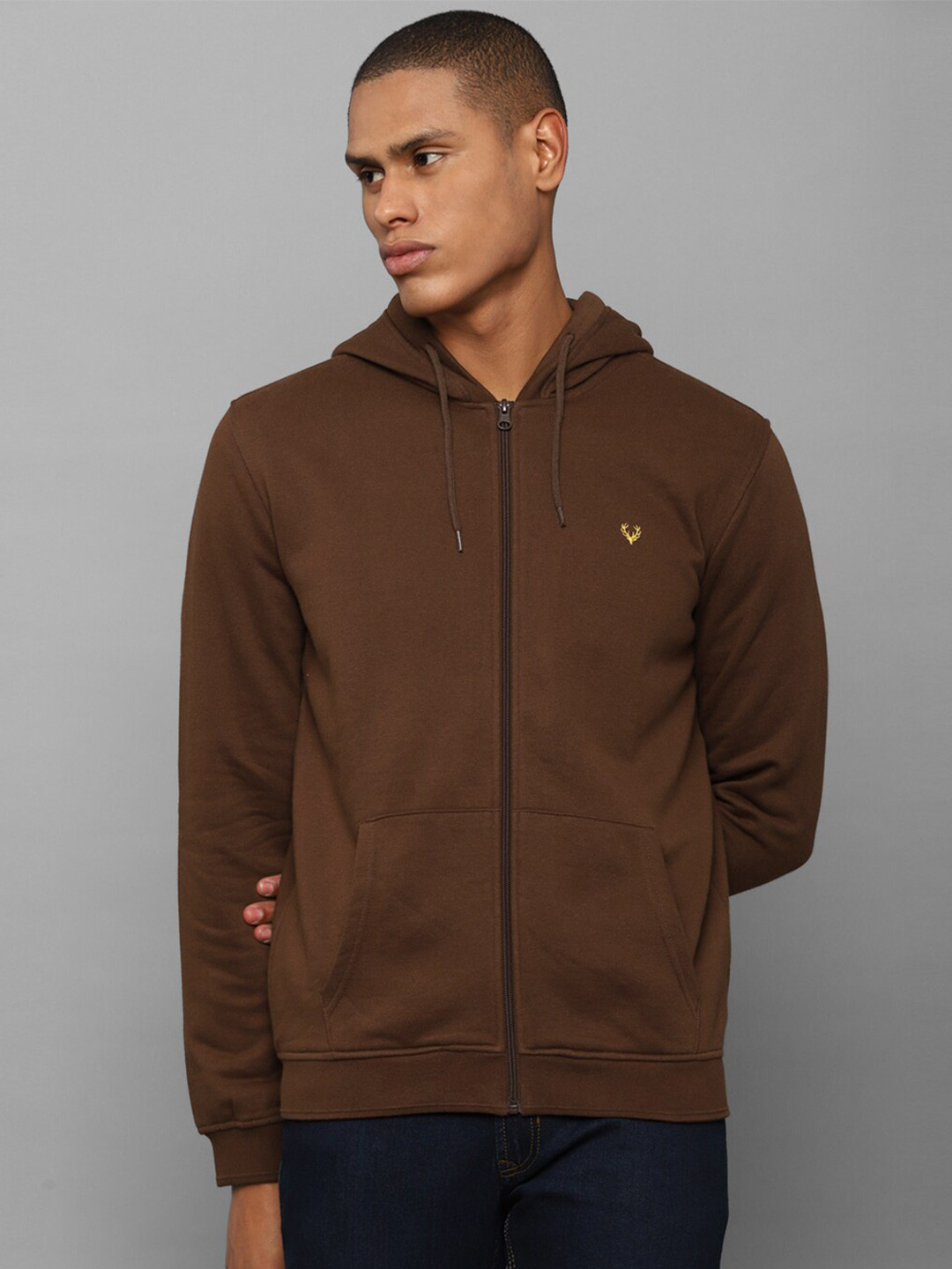 

Allen Solly Sport Men Brown Cotton Hooded Sweatshirt
