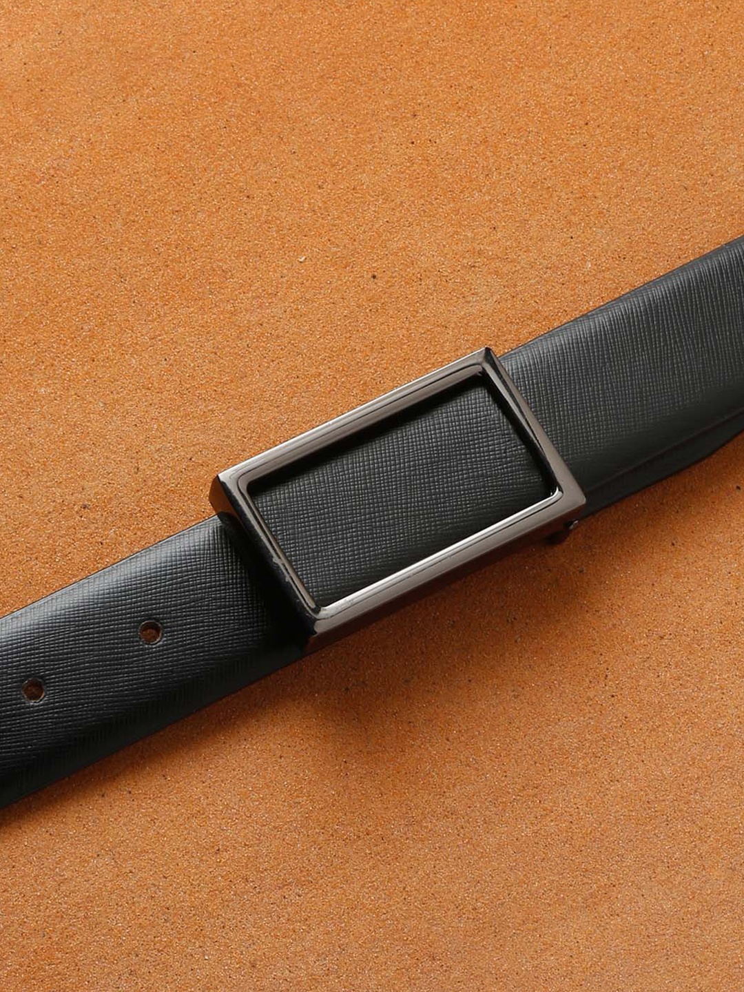 

LOUIS STITCH Men Black Leather Formal Belt