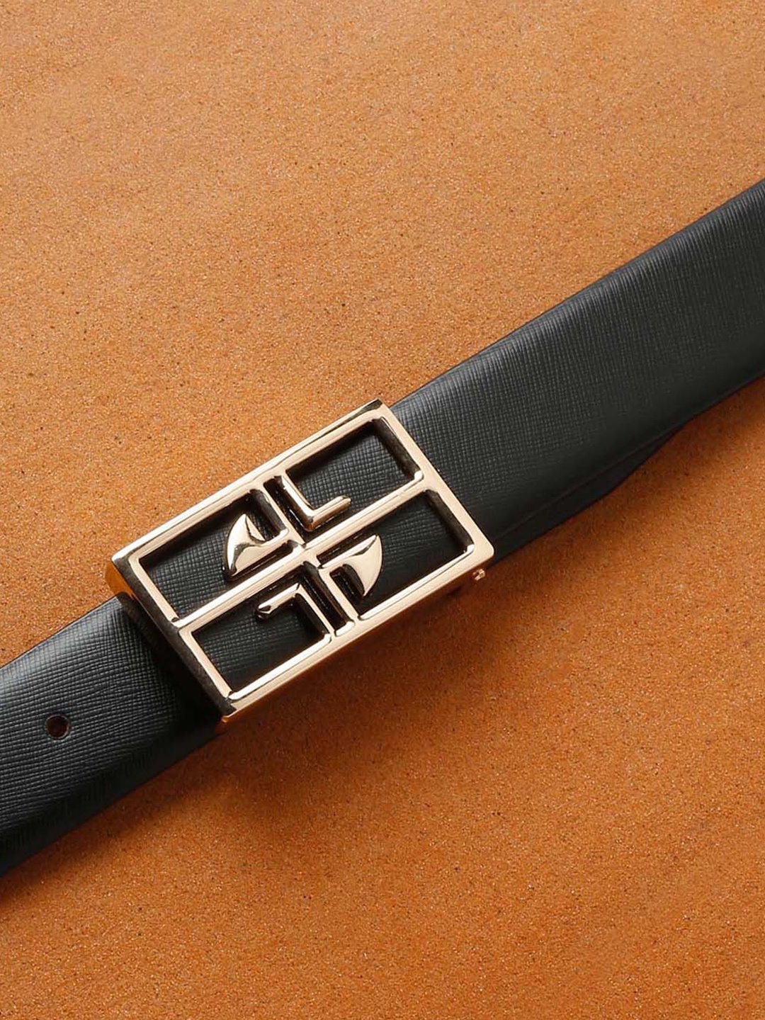 

LOUIS STITCH Men Black Leather Formal Belt