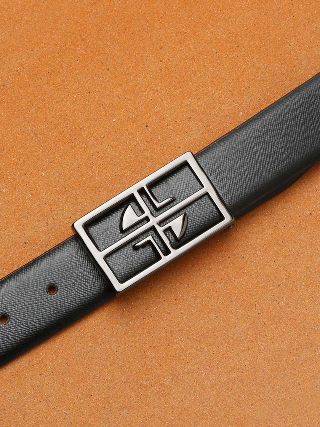 

LOUIS STITCH Men Black Leather Belt
