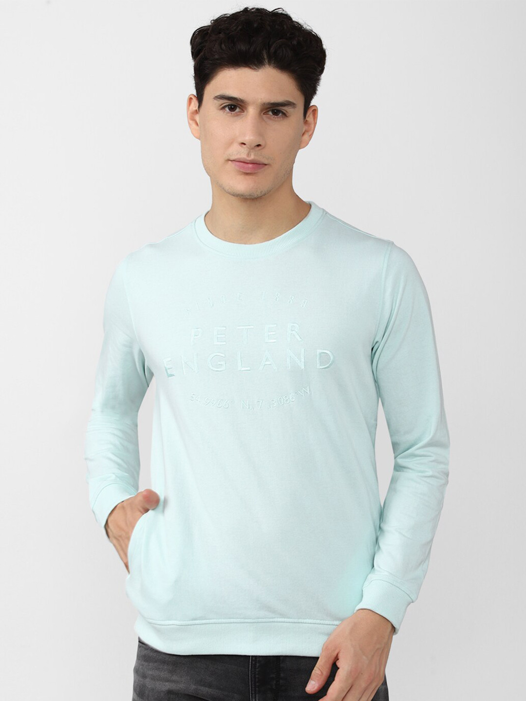 

Peter England Casuals Men Blue Round Neck Pullover Sweatshirt