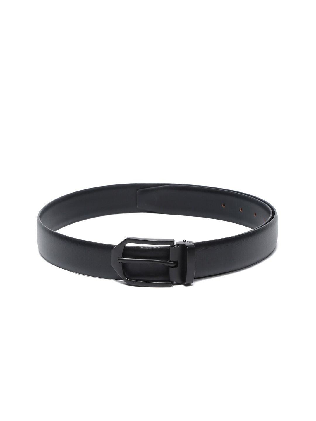 

LOUIS STITCH Men Black Leather Formal Belt