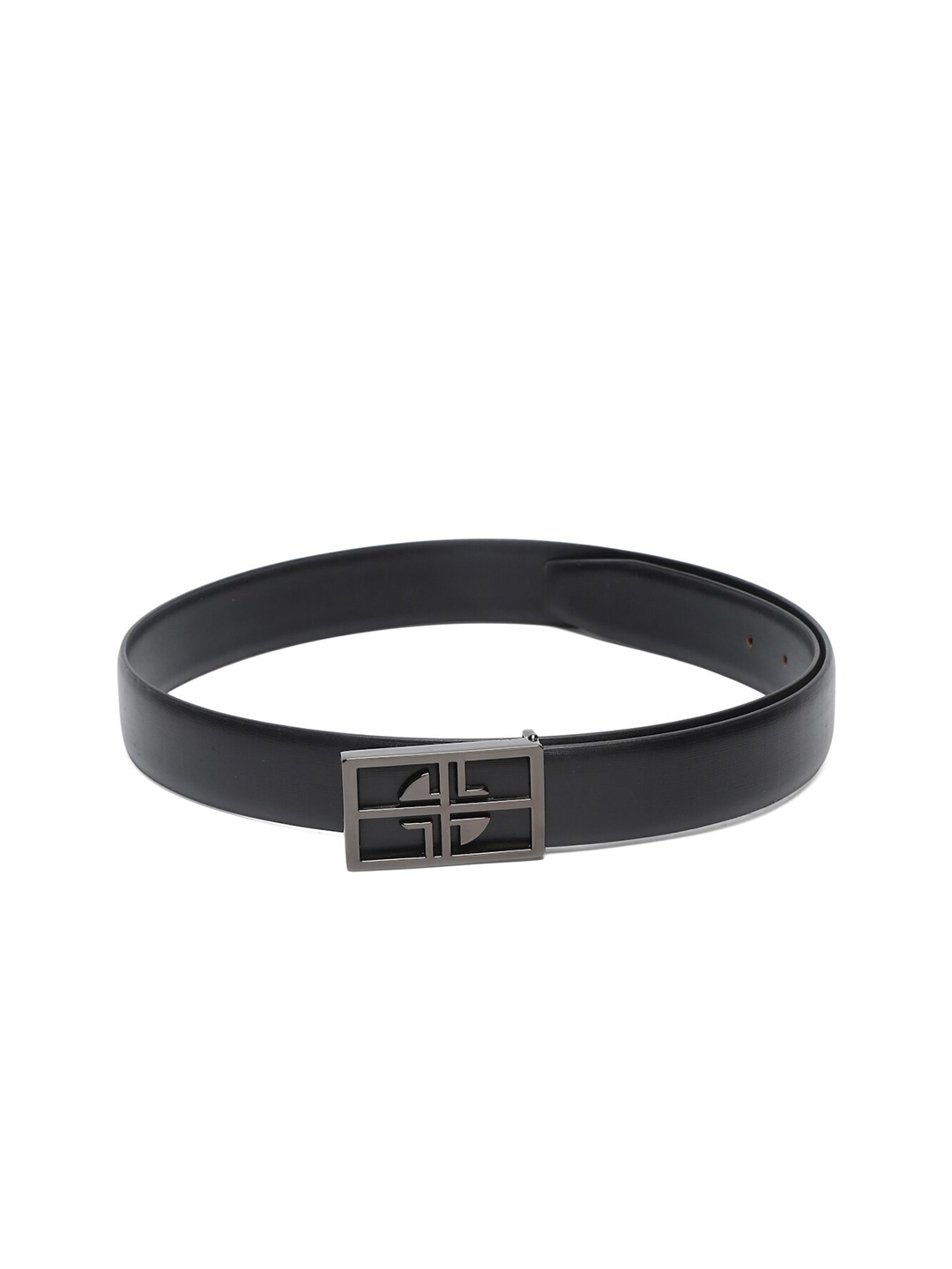 

LOUIS STITCH Men Black Leather Formal Belt