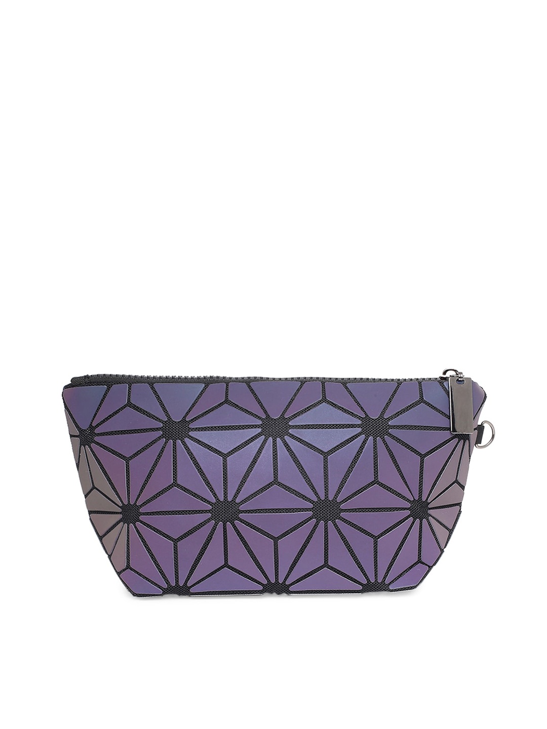 

BAOMI Grey Geometric PU Swagger Sling Bag