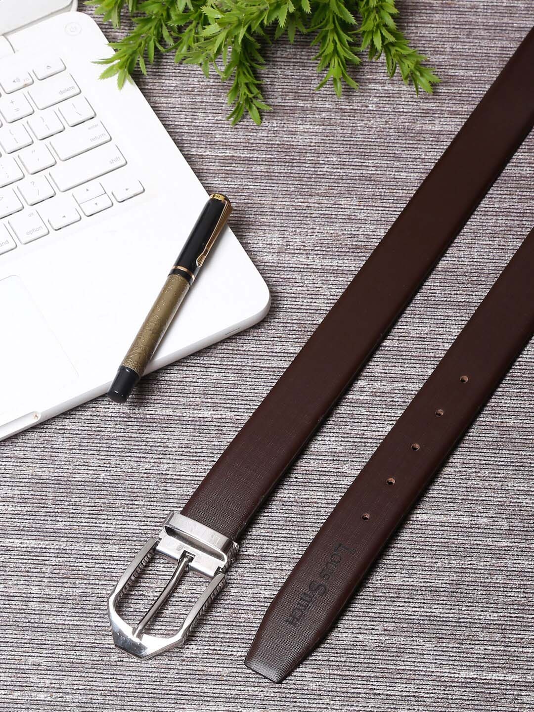 

LOUIS STITCH Men Brown Leather Formal Belt