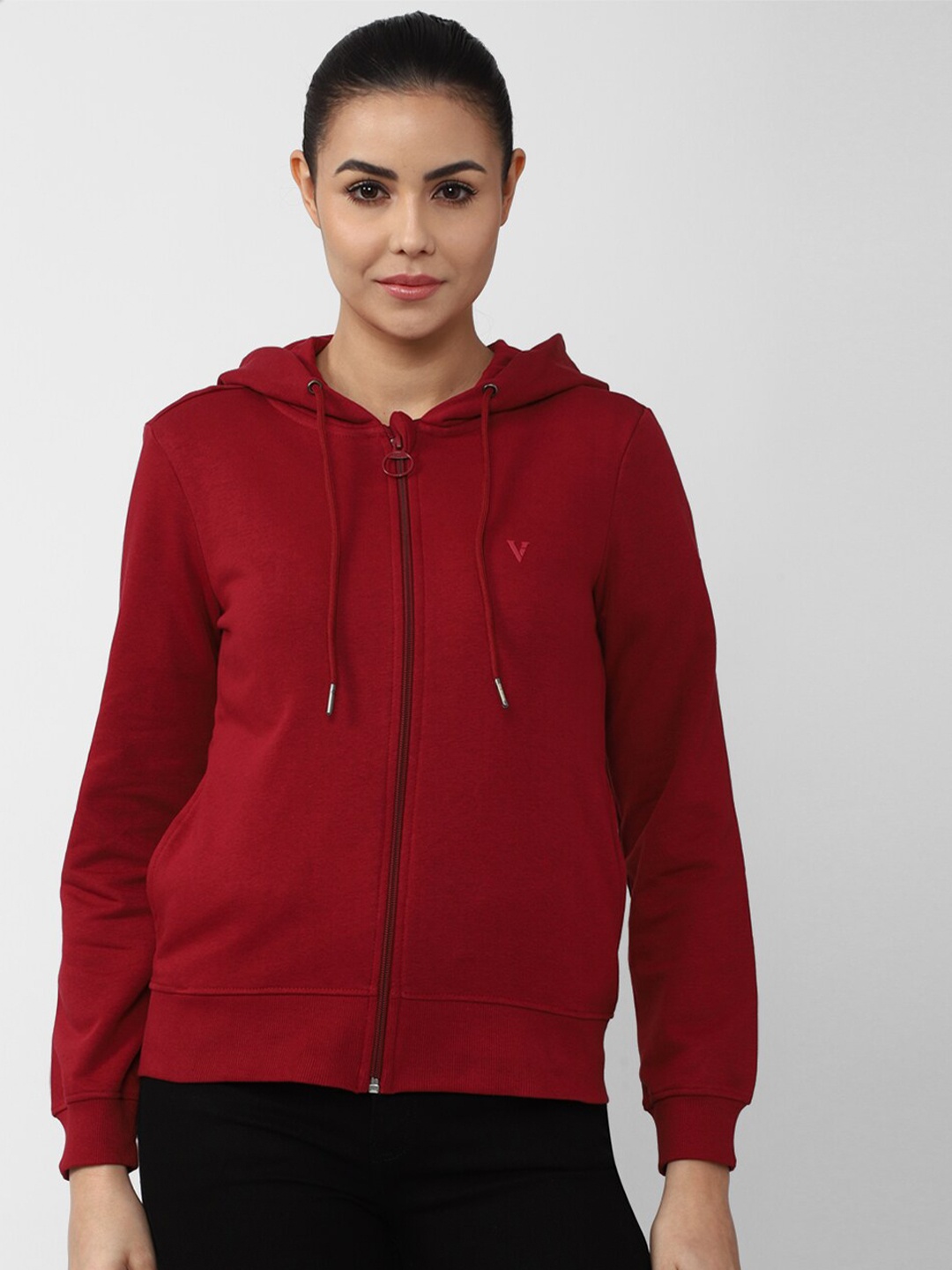 

Van Heusen Woman Women Maroon Hooded Cotton Sweatshirt