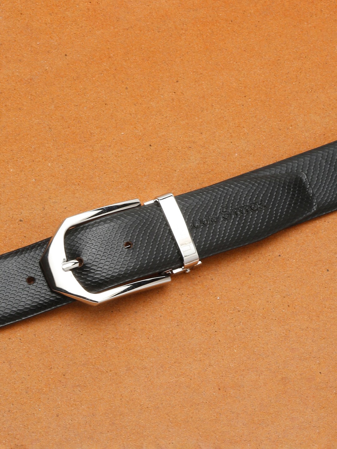 

LOUIS STITCH Men Black Leather Formal Belt