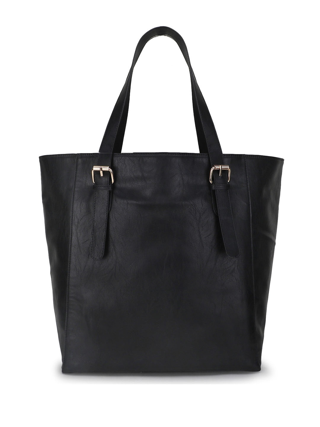

Spice Art Black PU Oversized Shopper Tote Bag