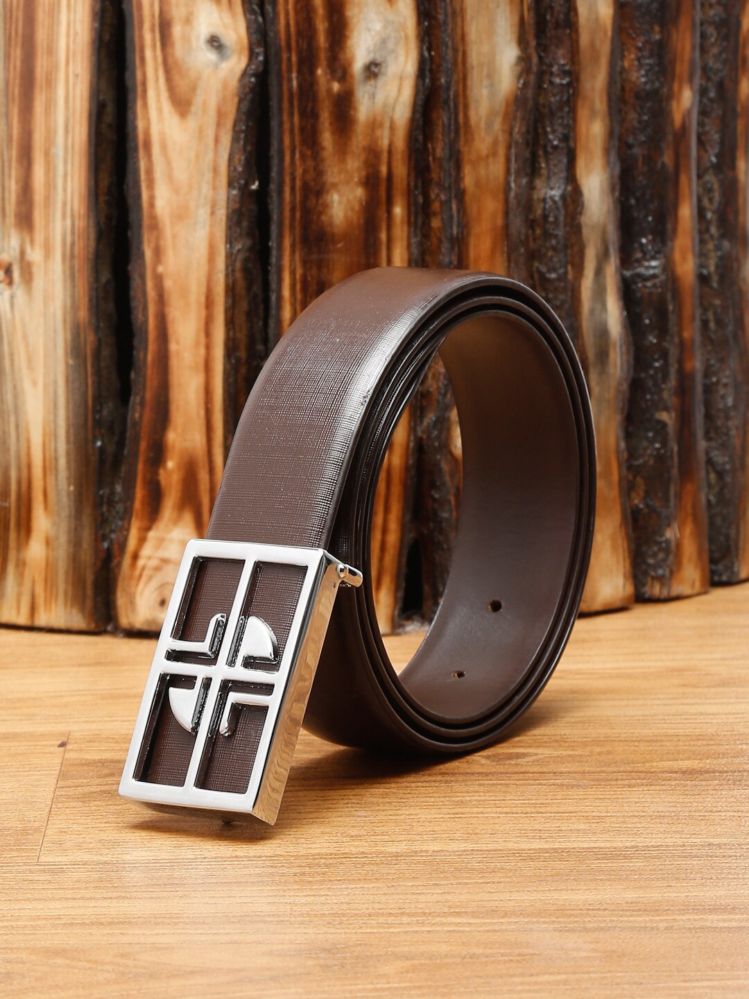 

LOUIS STITCH Men Brown Leather Formal Belt