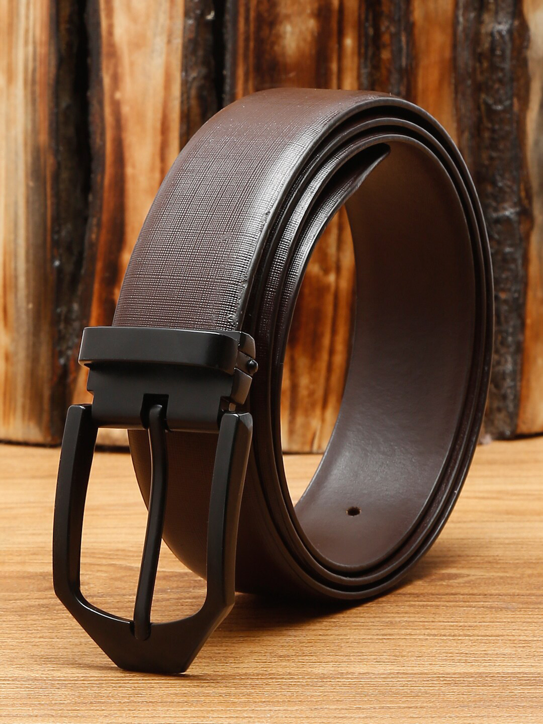 

LOUIS STITCH Men Brown Leather Formal Belt