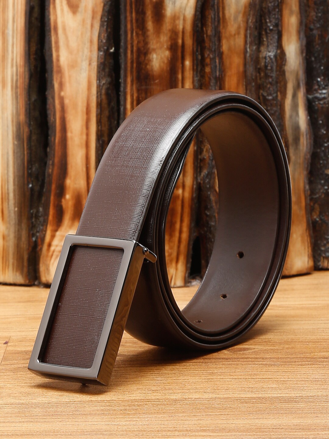 

LOUIS STITCH Men Brown Leather Formal Belt