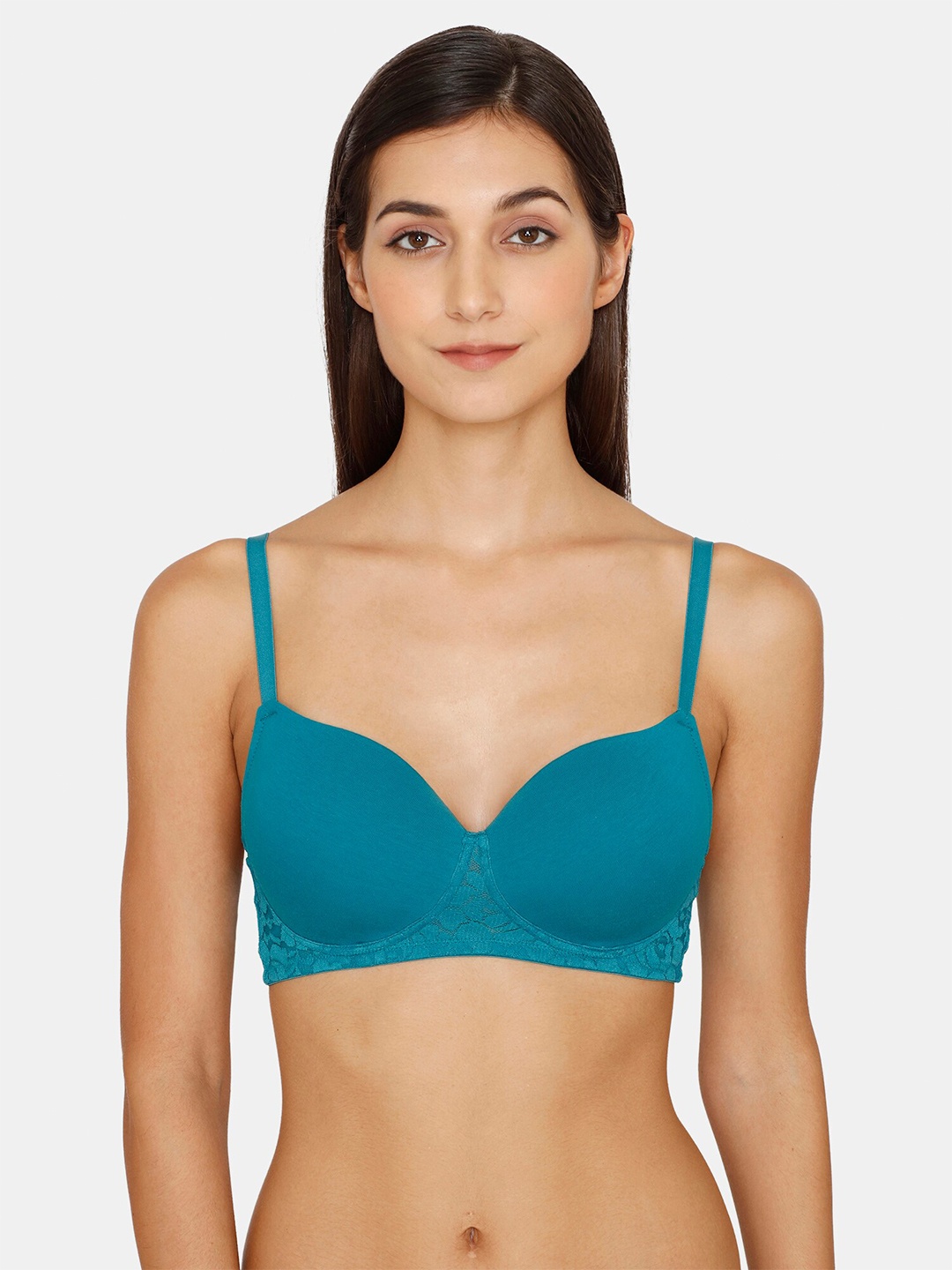 

Zivame Blue Floral Bra Lightly Padded