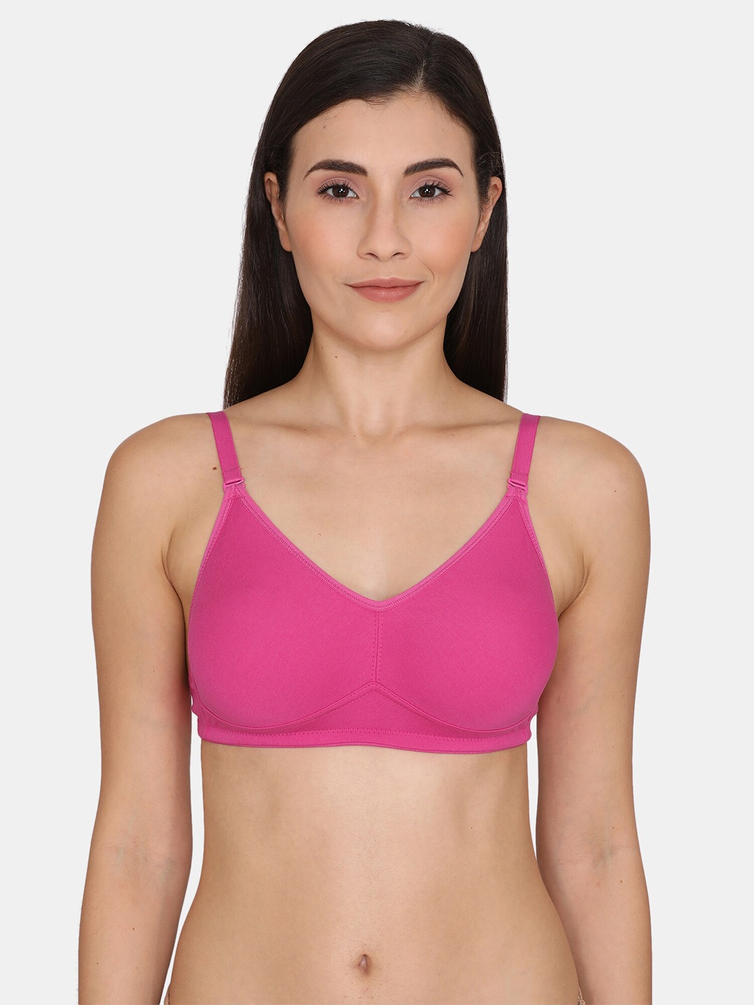 

Zivame Pink Solid Seamless Pure Cotton T-Shirt Bra