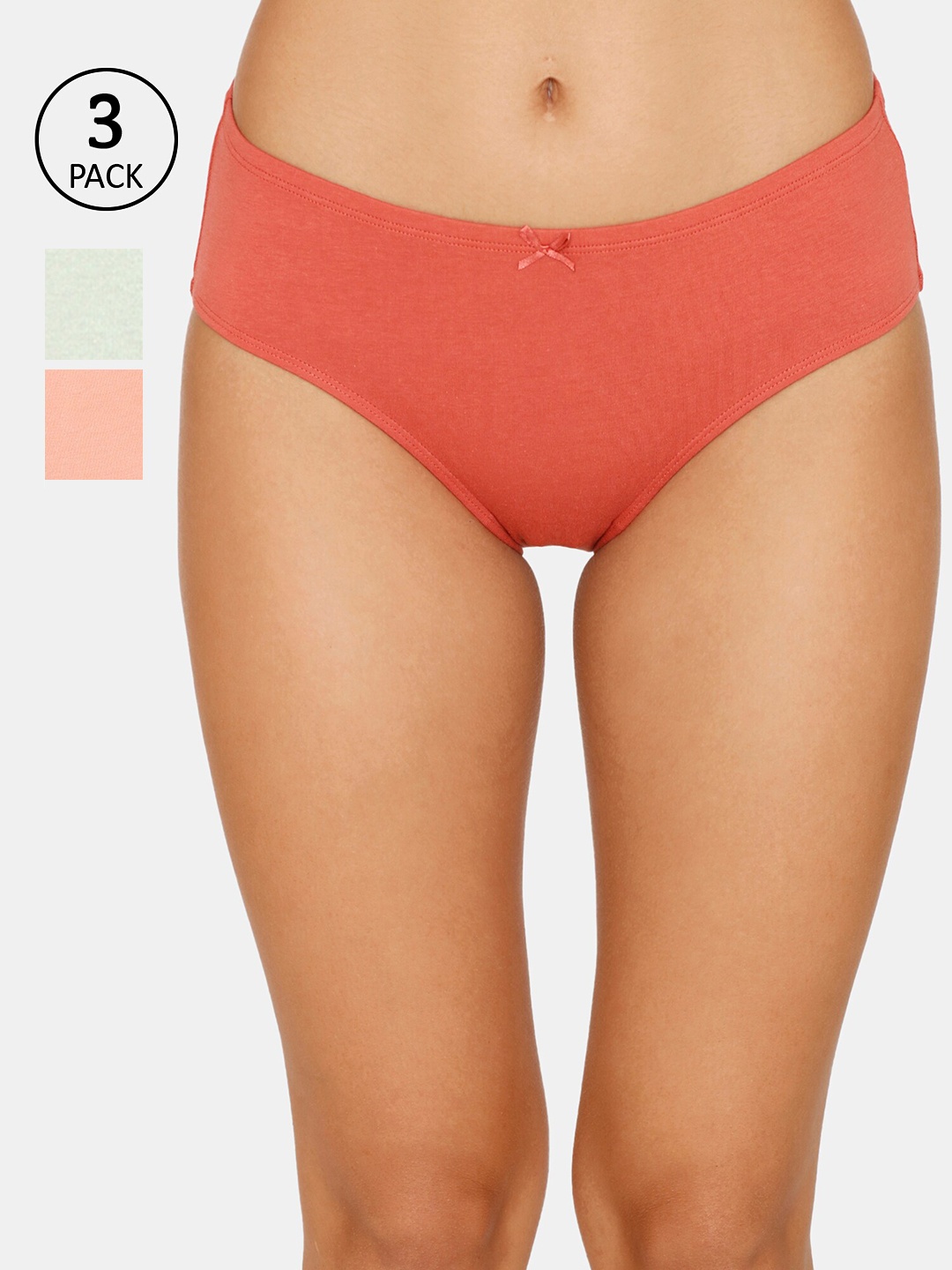 

Zivame Women Pack Of 3 Solid Hipster Briefs, Peach