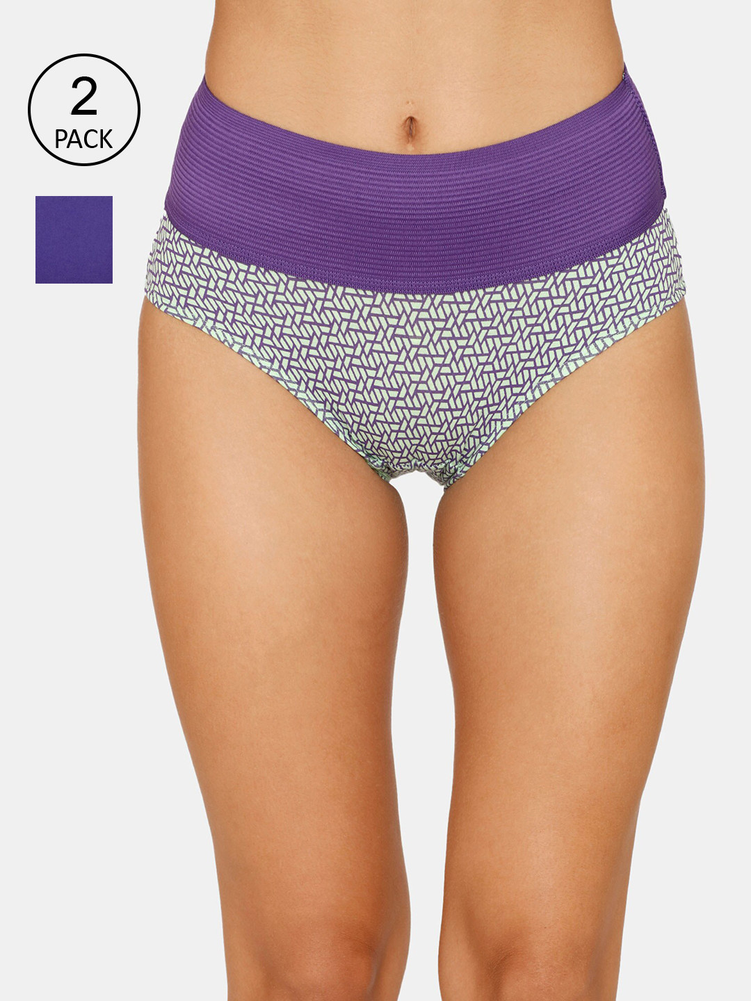 

Zivame Women Pack of 2 Hipster Briefs, Blue