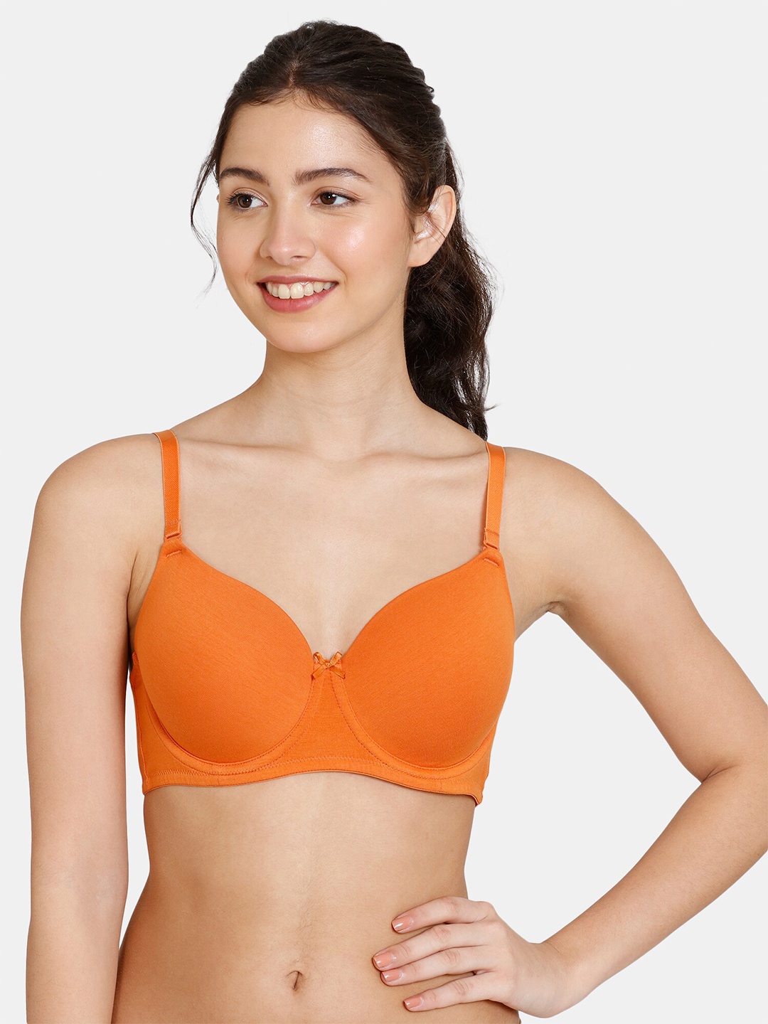 

Zivame Women Orange Underwired Lightly Padded Bra