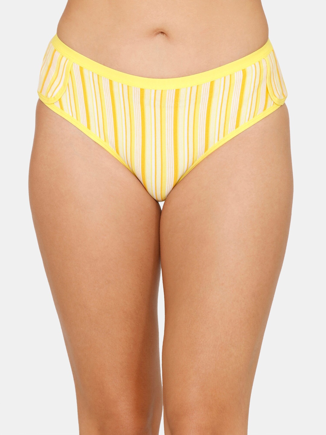 

Zivame Women Yellow Striped Hipster Briefs