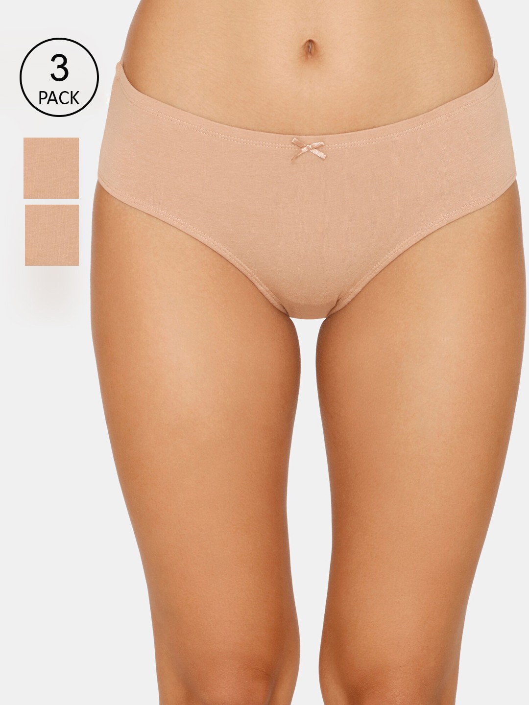 

Zivame Women Pack Of 3 Nude Solid Hipster Briefs
