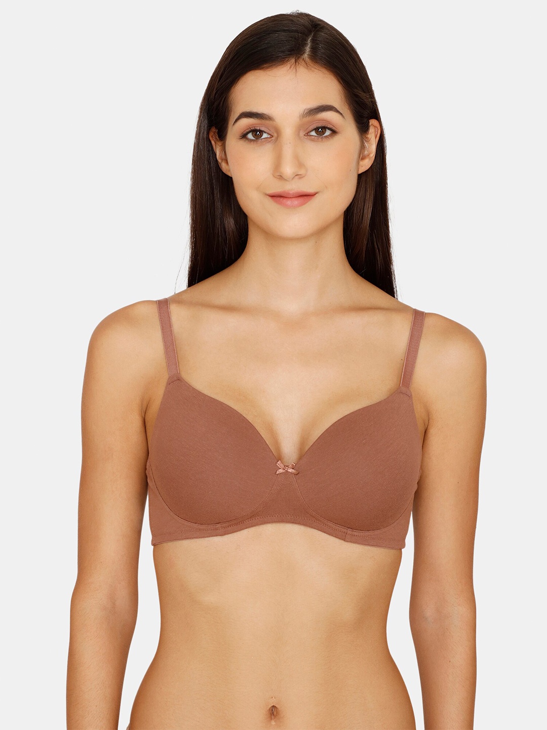 

Zivame Beige Solid Lightly Padded Bra