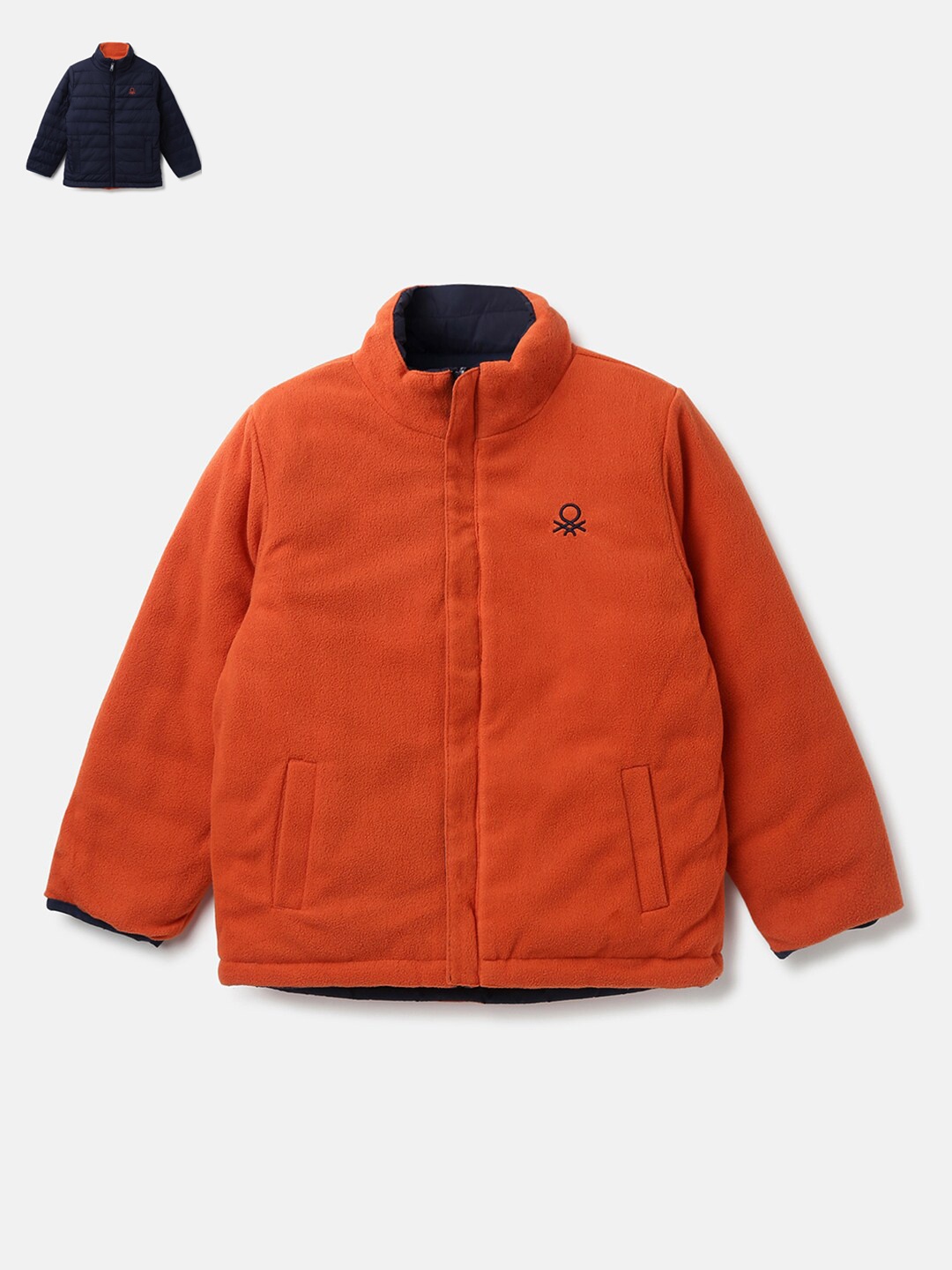 

United Colors of Benetton Kids Pack Of 2 Orange & Blue Padded Jacket