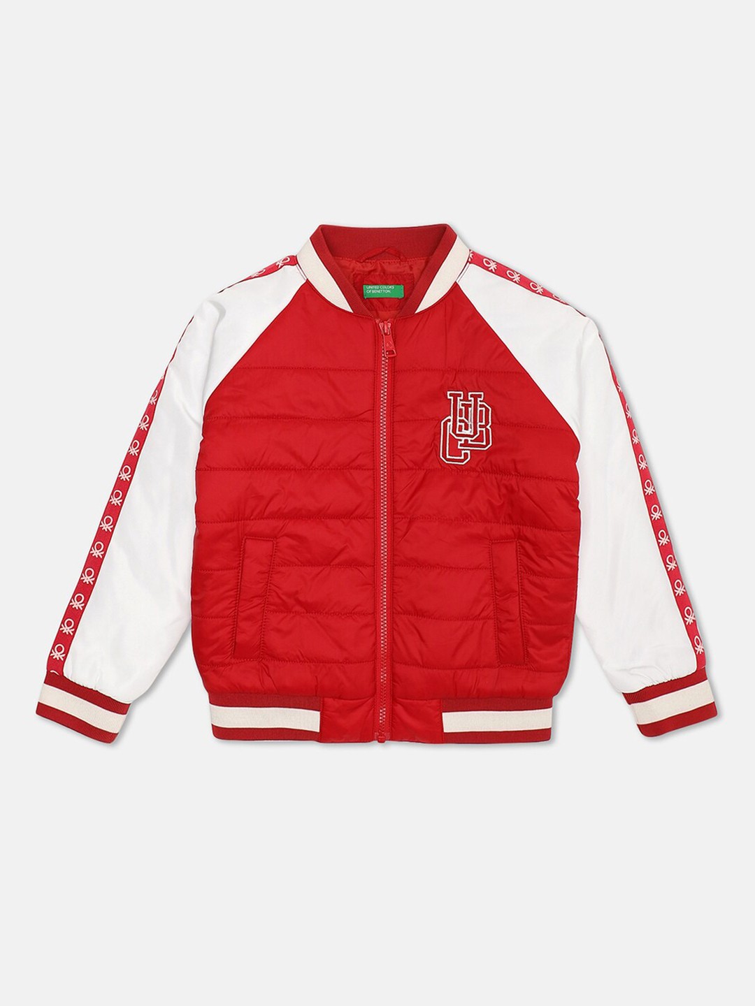 

United Colors of Benetton Boys Red Colourblocked Bomber Jacket