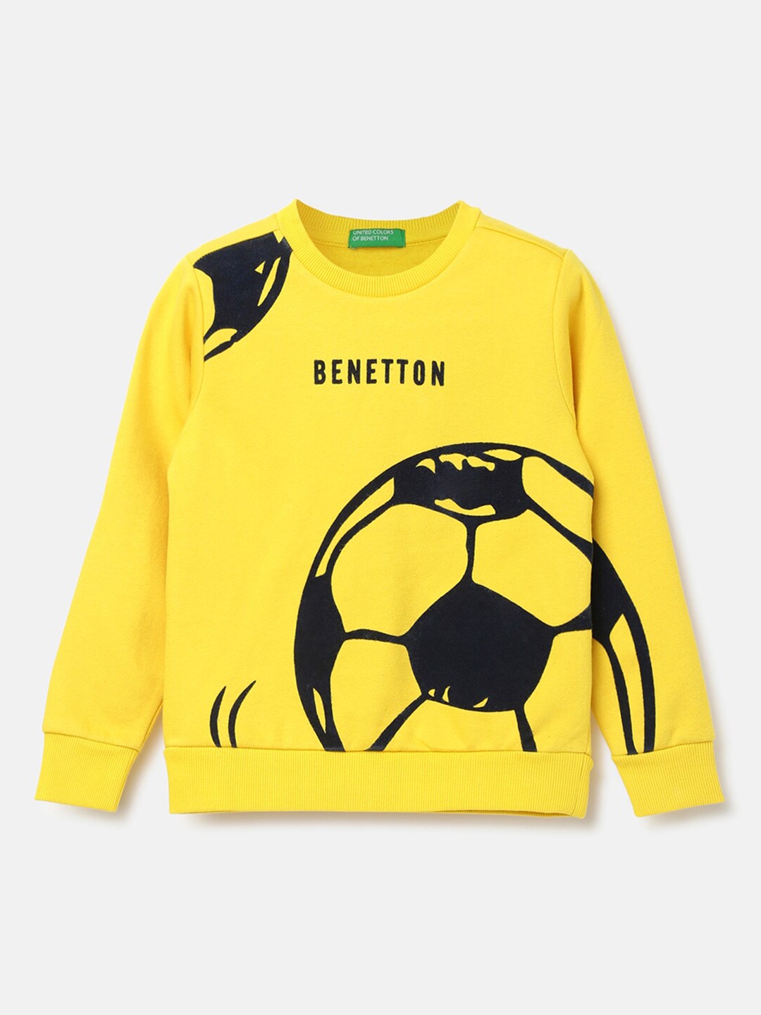 

United Colors of Benetton Boys Yellow Printed Sweatshirt