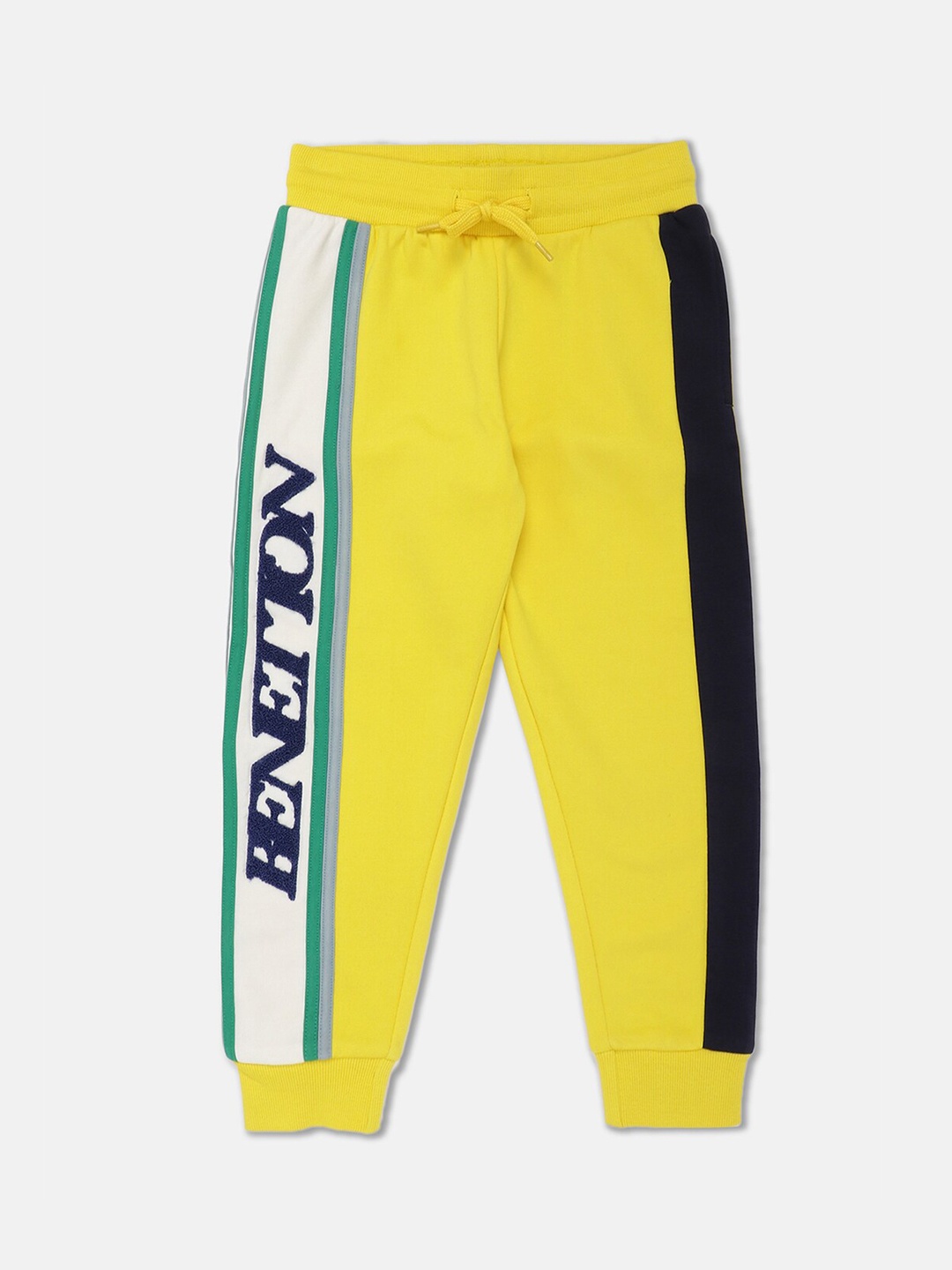 

United Colors of Benetton Boys Yellow & Black Colourblocked Joggers