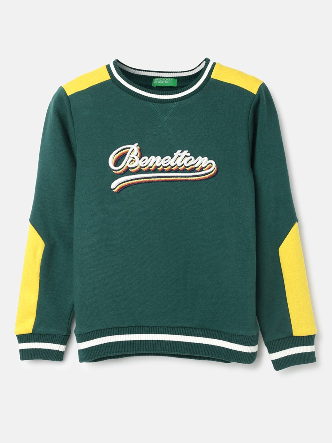 

United Colors of Benetton Boys Green Printed Sweatshirt