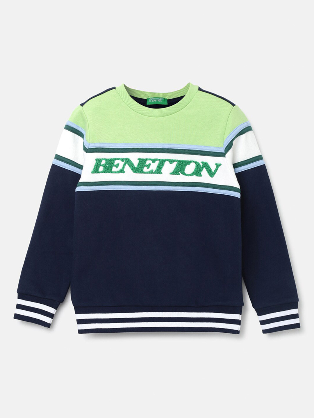 

United Colors of Benetton Boys Navy Blue Printed Sweatshirt
