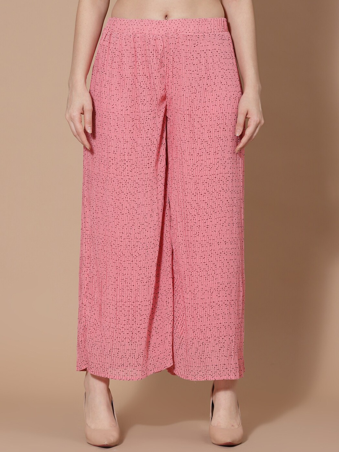 

HOUSE OF KKARMA Women Pink Printed Loose Fit Trousers