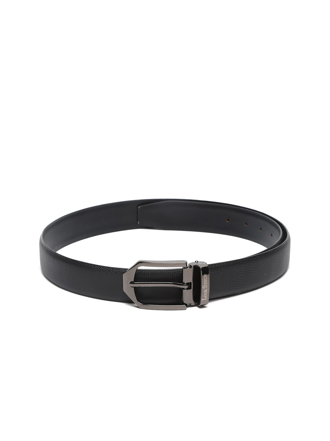 

LOUIS STITCH Men Black Leather Formal Belt