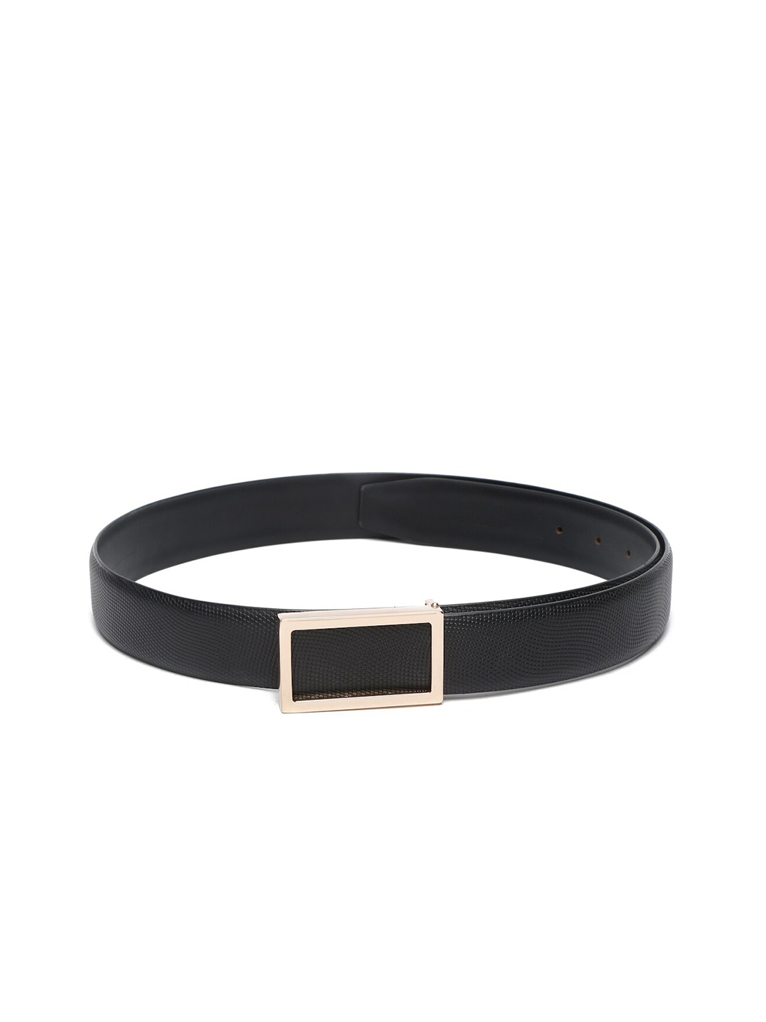 

LOUIS STITCH Men Black Textured Leather Formal Belt