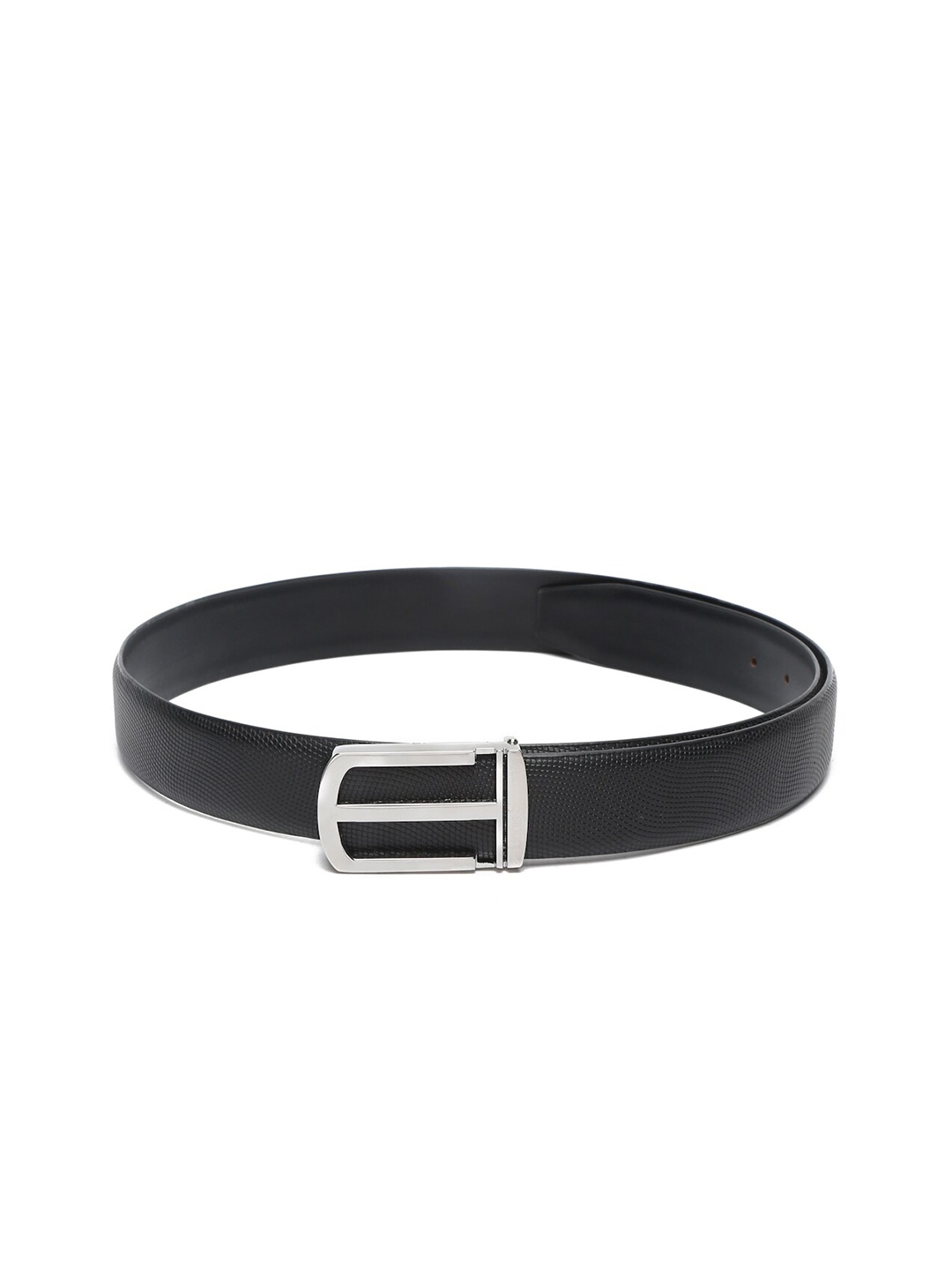 

LOUIS STITCH Men Black Leather Formal Belt